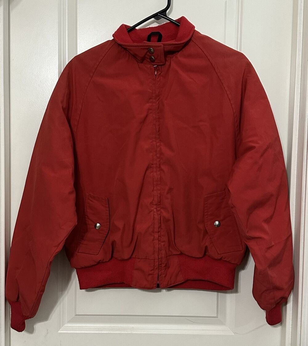Vintage Eddie Bauer Down Puffer Jacket Mens Medium Red Zip Up Goose Down